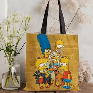 Colorful Cartoon The Simpsons canvas Tote Bag